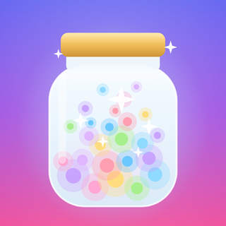 The Glitter Jar app icon: a jar of lilac and rose glitter